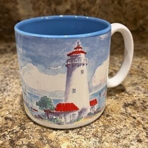 Vintage Watercolors Lighthouse Mug Coffee Cup by Flowers Inc. Balloons, Korea